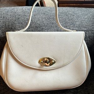Vintage White Leather Handbag